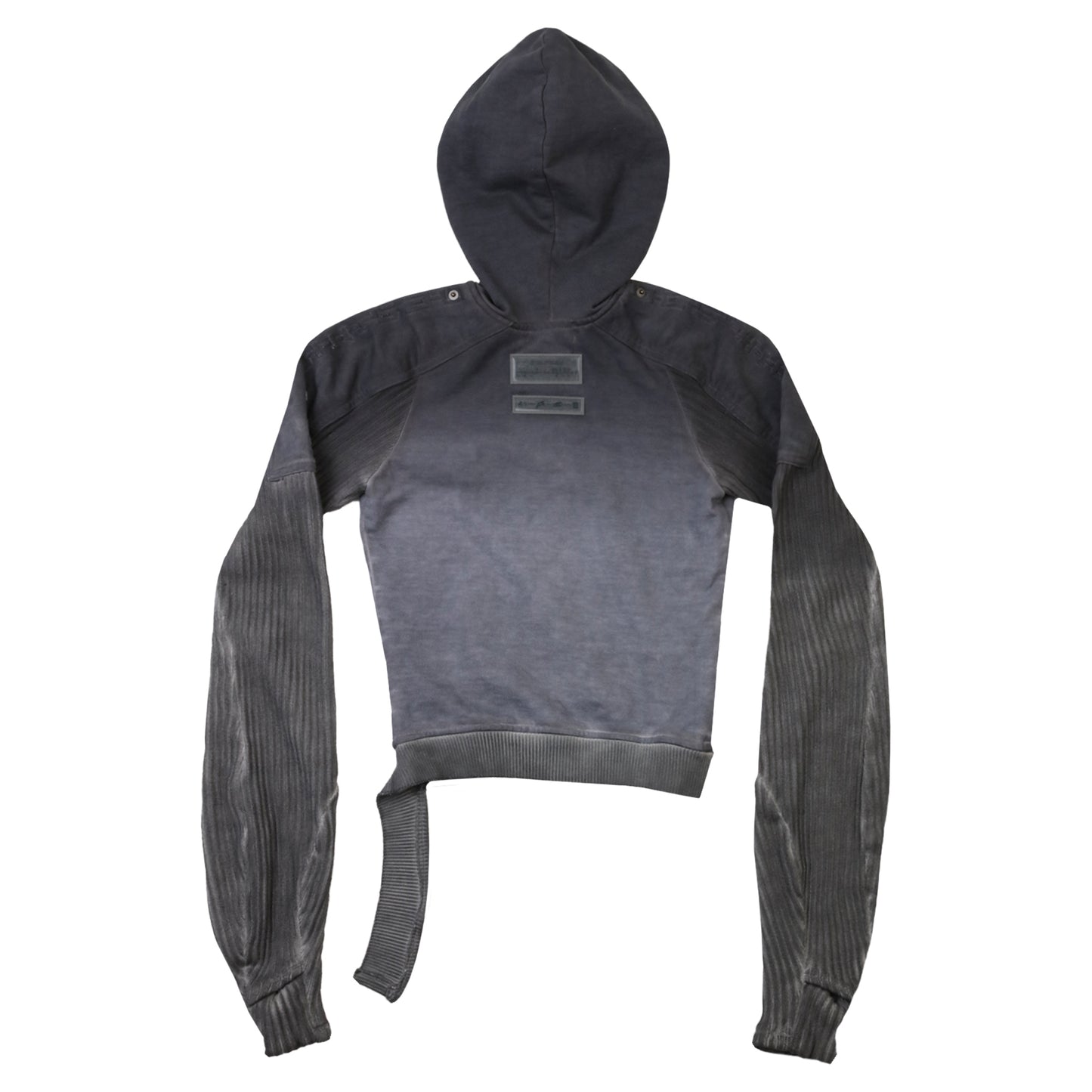 BRACES ASYMMETRIC ZIP UP HOODIE / BLENDED GREY
