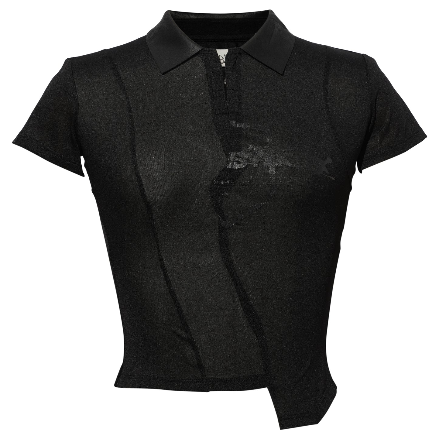 ASYMMETRIC HALF SLEEVE SHIRT (WM) / BLACK