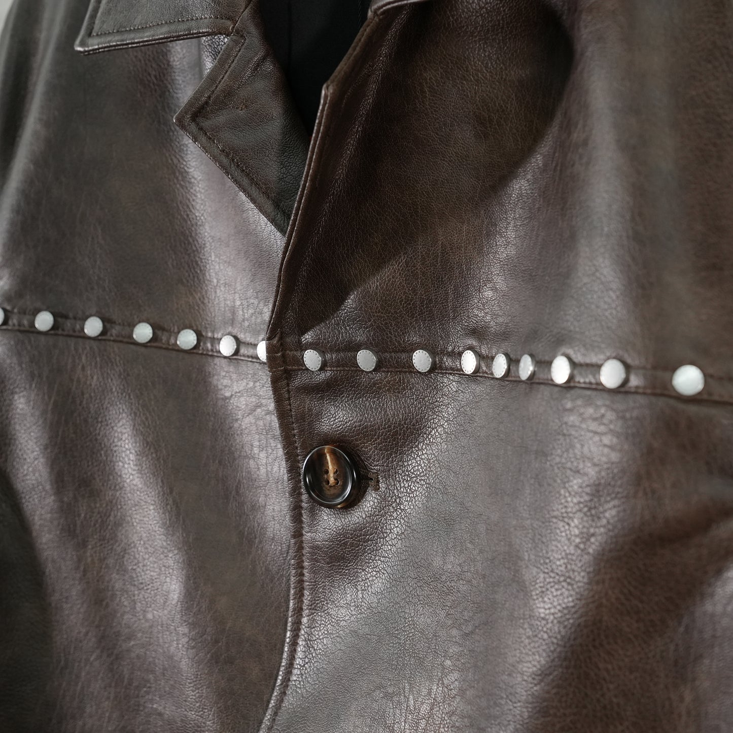 STUDDED CAR COAT / CHARCOAL