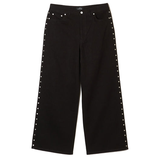 SUPER BAGGY STUDDED PANTS / BLACK