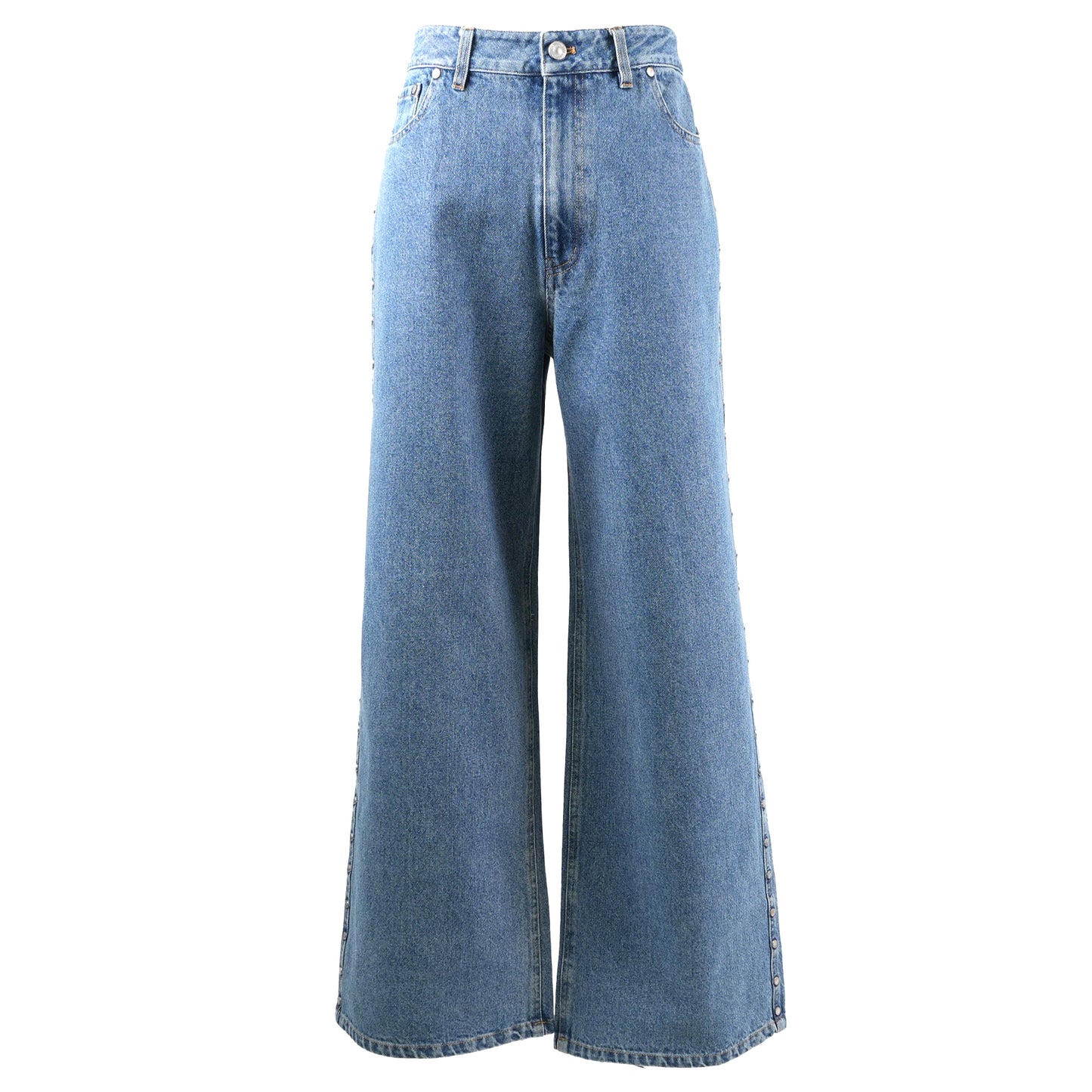 SUPER BAGGY STUDDED PANTS / BLUE