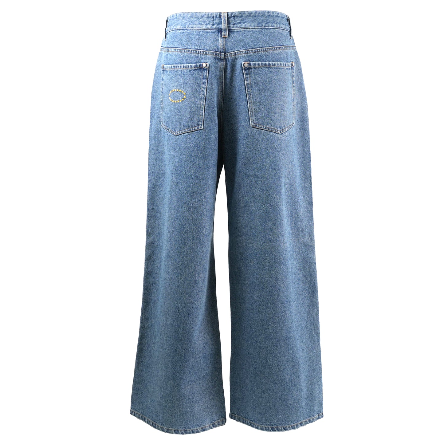 SUPER BAGGY STUDDED PANTS / BLUE