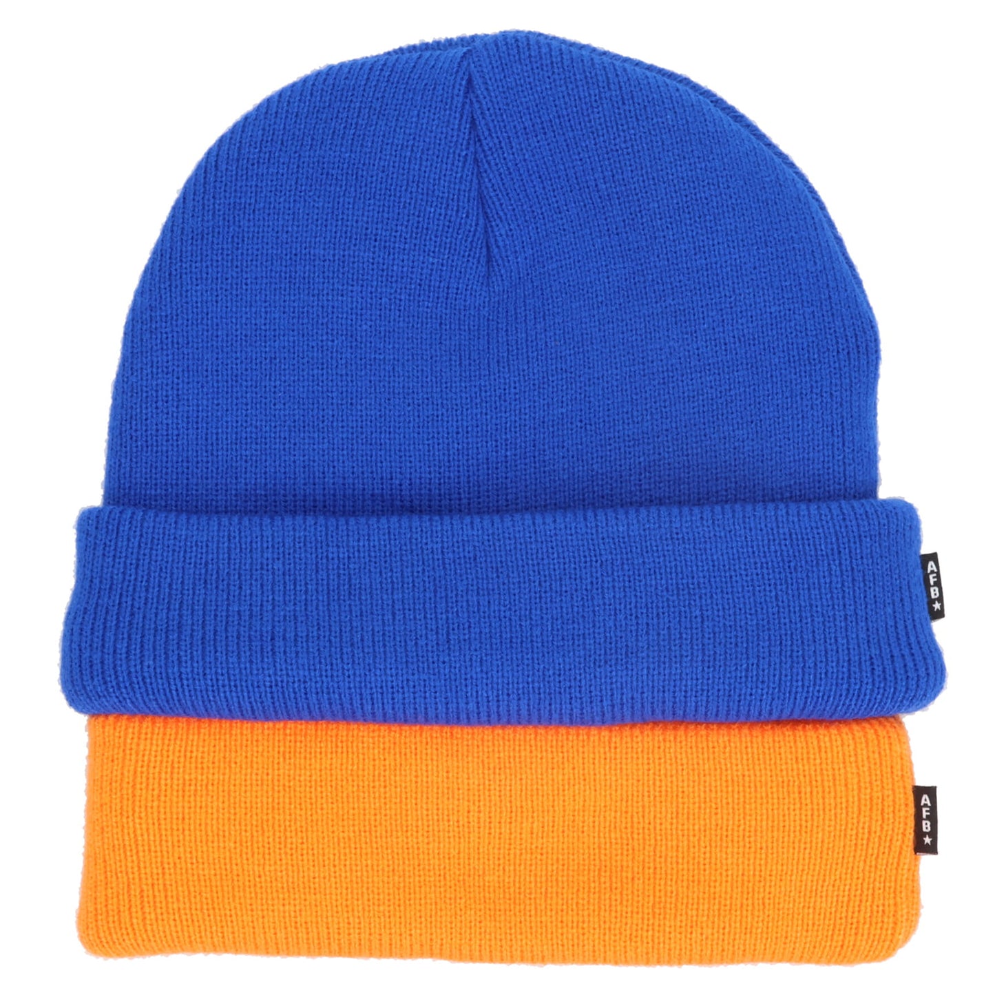 DOUBLE LAYERD BEANIE / BLUE/ORANGE