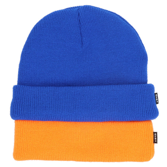 DOUBLE LAYERD BEANIE / BLUE/ORANGE