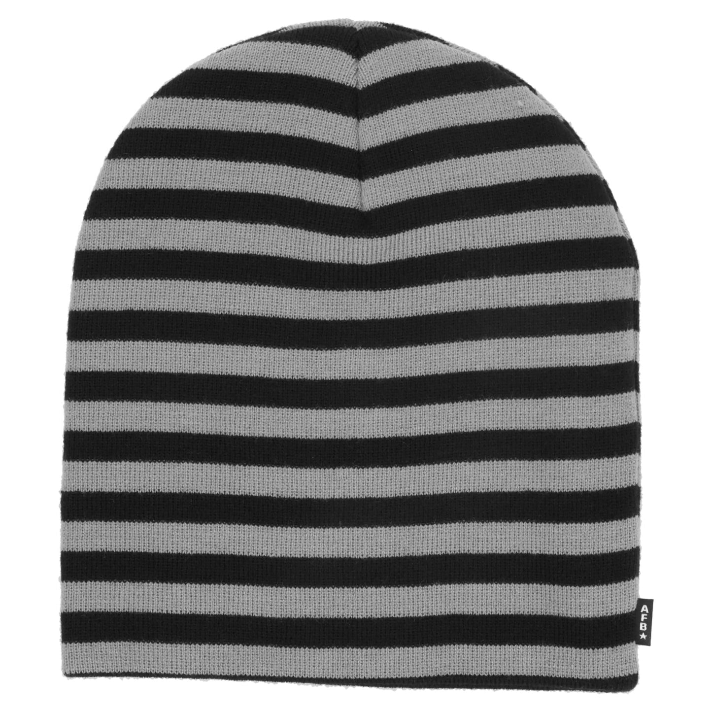 BORDER LONG BEANIE / BLACK/GREY