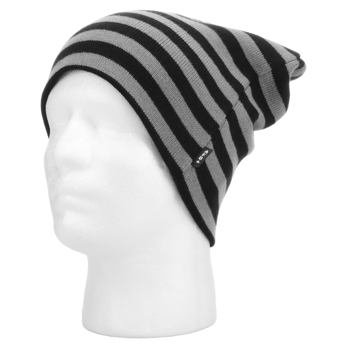 BORDER LONG BEANIE / BLACK/GREY