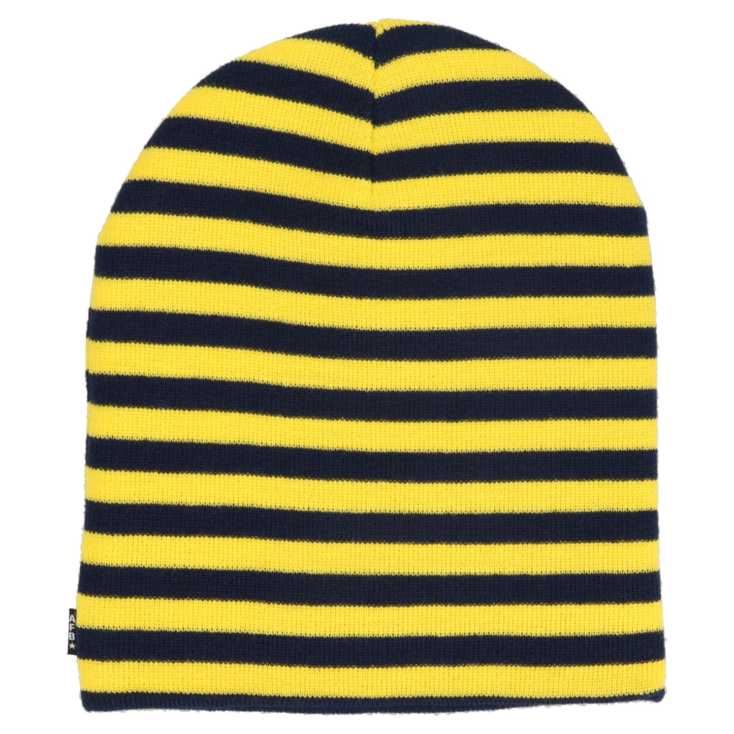 BORDER LONG BEANIE / YELLOW/NAVY