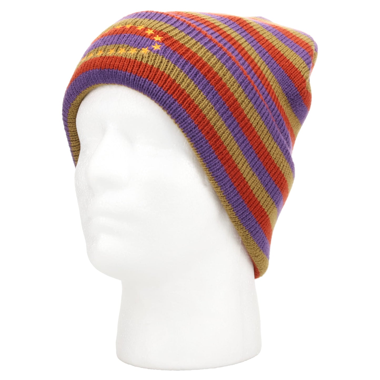 DOUBLE BEANIE / OLIVE/PURPLE