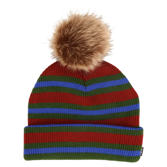 POM POM DOUBLE BEANIE / RED