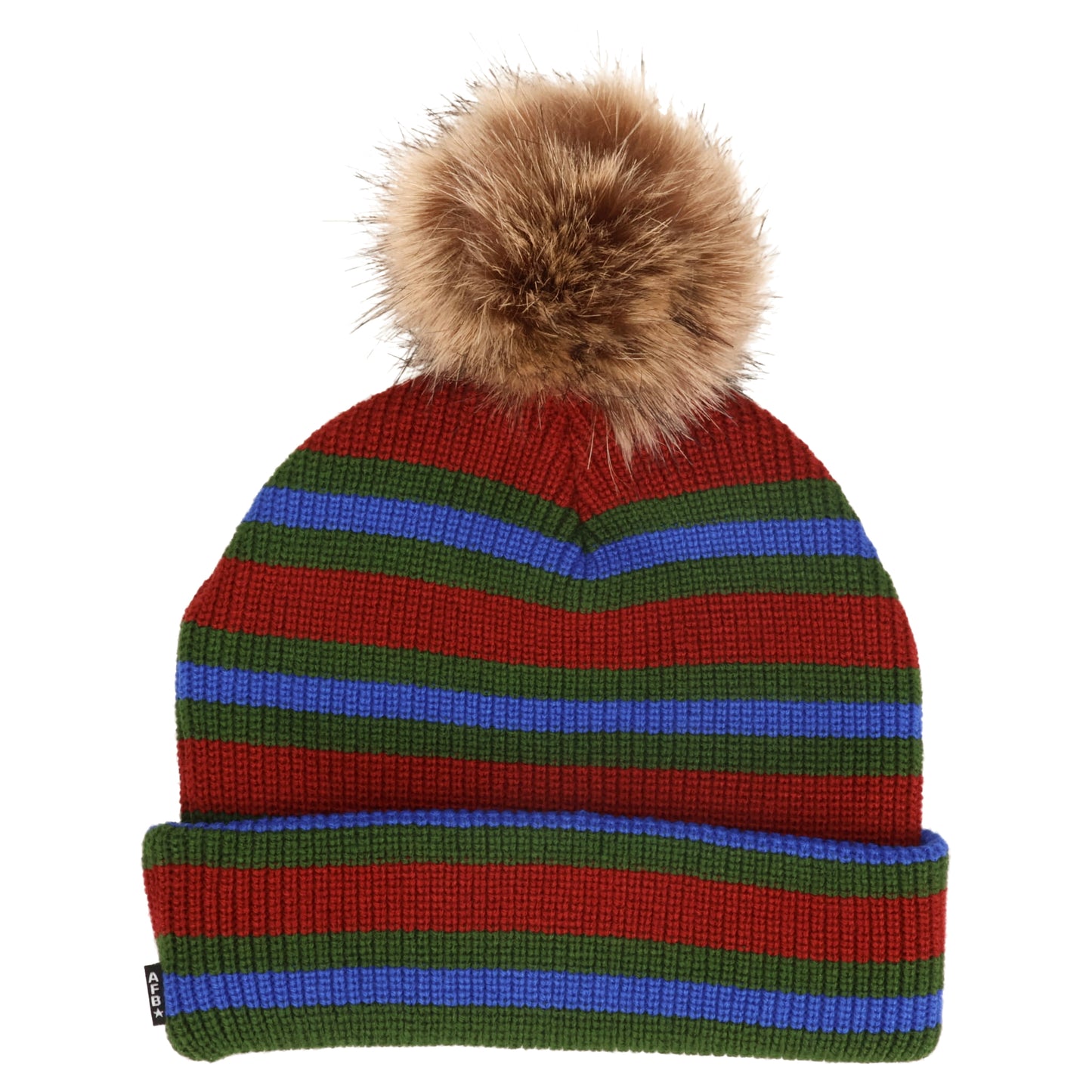 POM POM DOUBLE BEANIE / RED