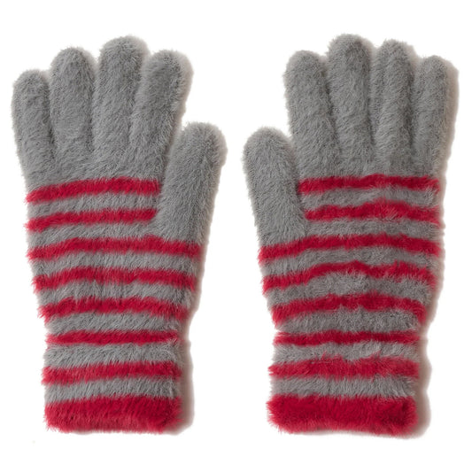 FLUFFY BORDER GLOVE / GREY