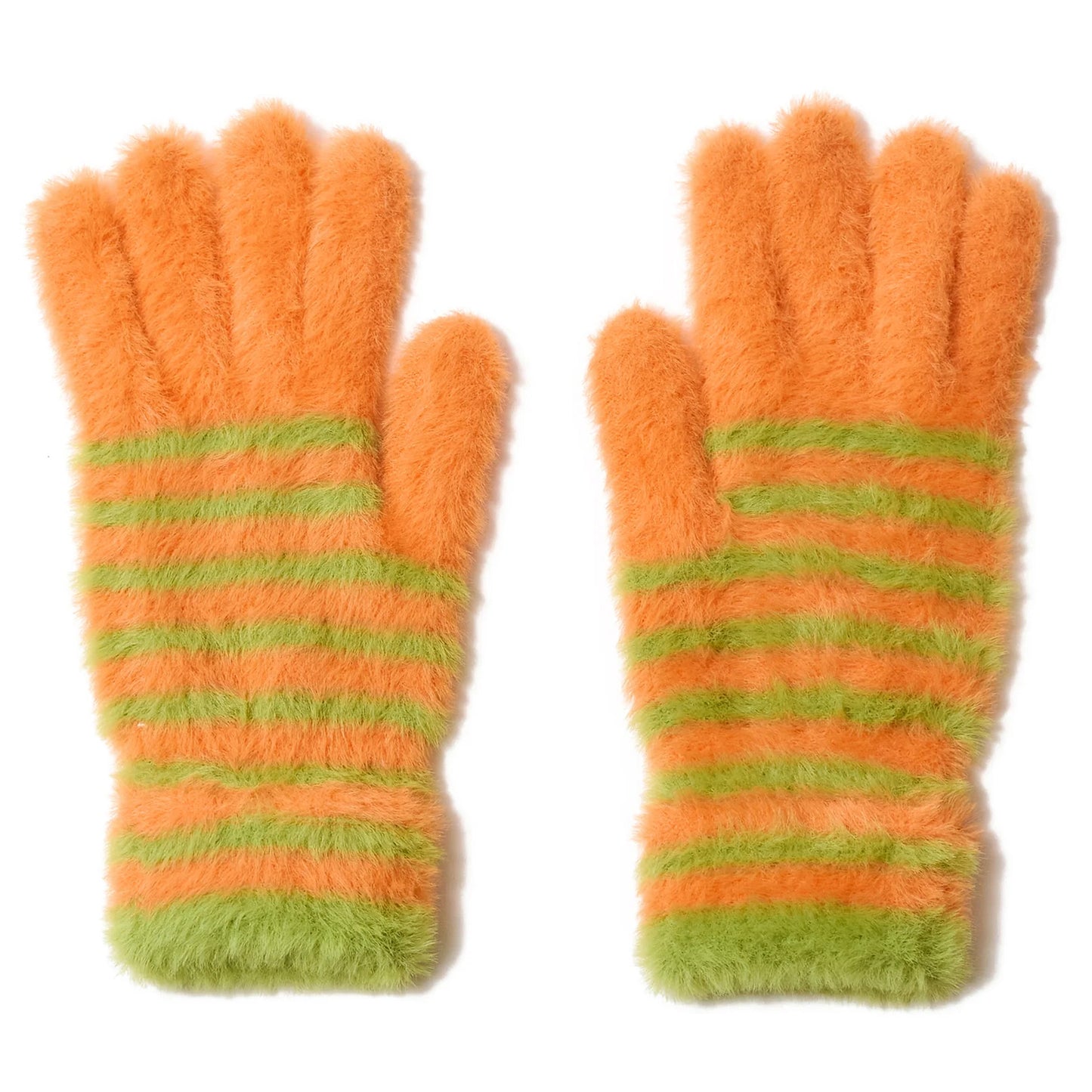FLUFFY BORDER GLOVE / ORANGE