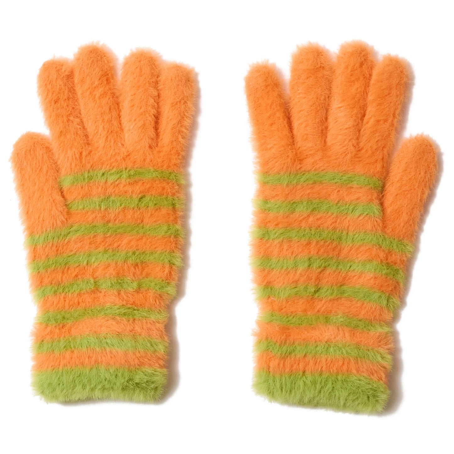 FLUFFY BORDER GLOVE / ORANGE
