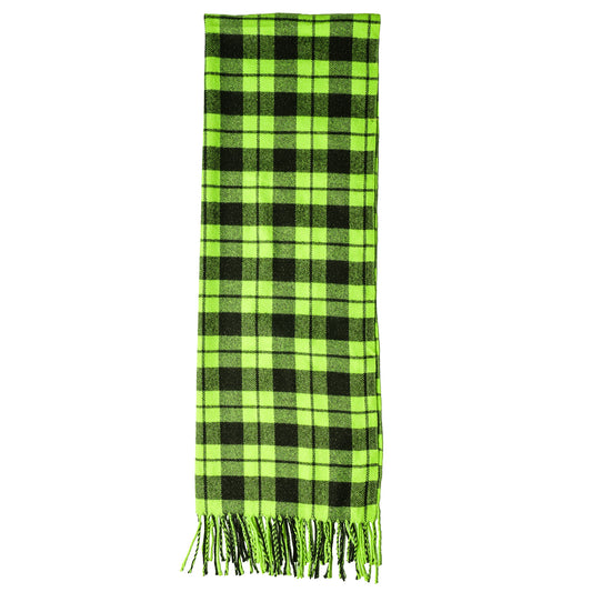GLITTER CHECK SCARF / LIME