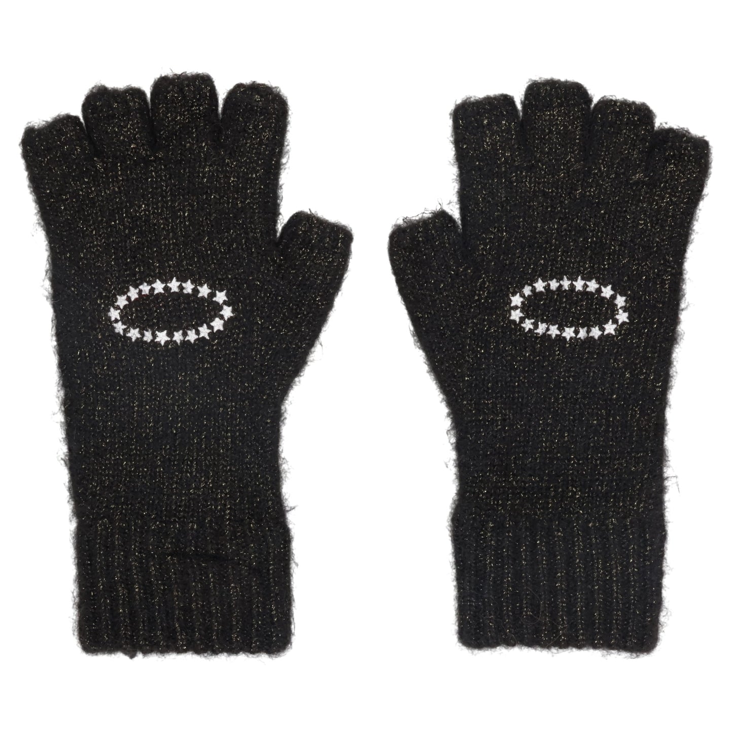 STAR FINGERLESS GLITTER GLOVE / BLACK