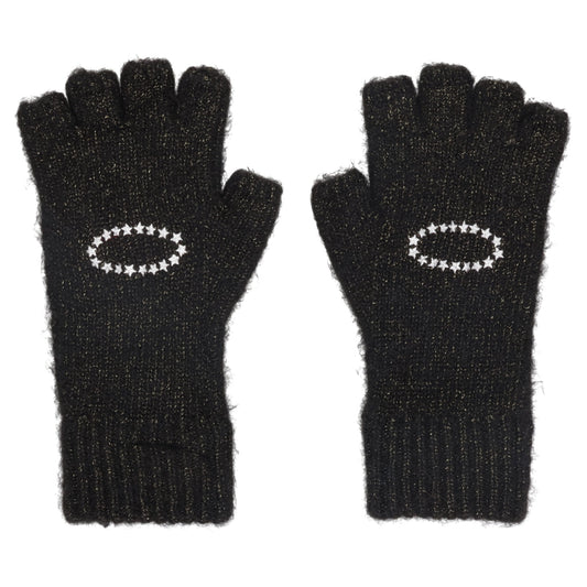 STAR FINGERLESS GLITTER GLOVE / BLACK