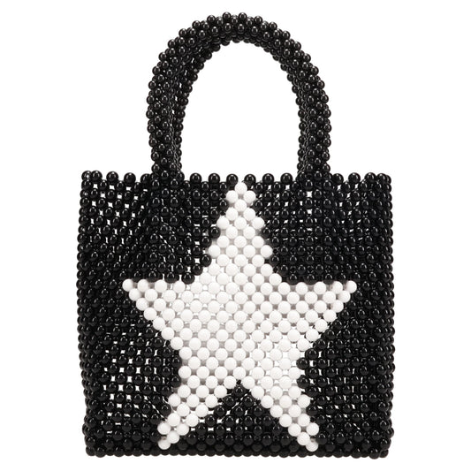 STAR BEADS HAND BAG / BLACK