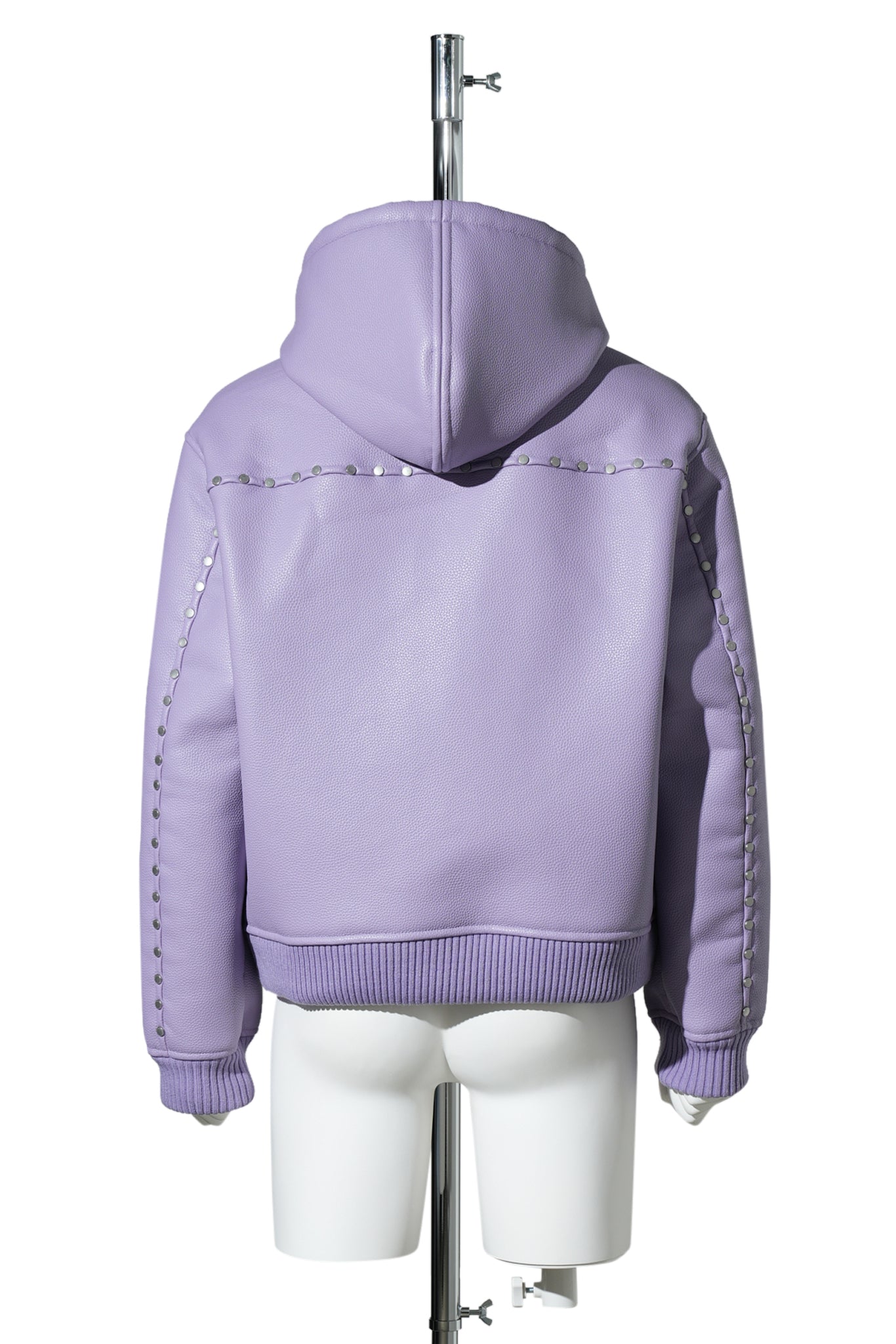 HOODED STUDDED BOMBER / PURPLE