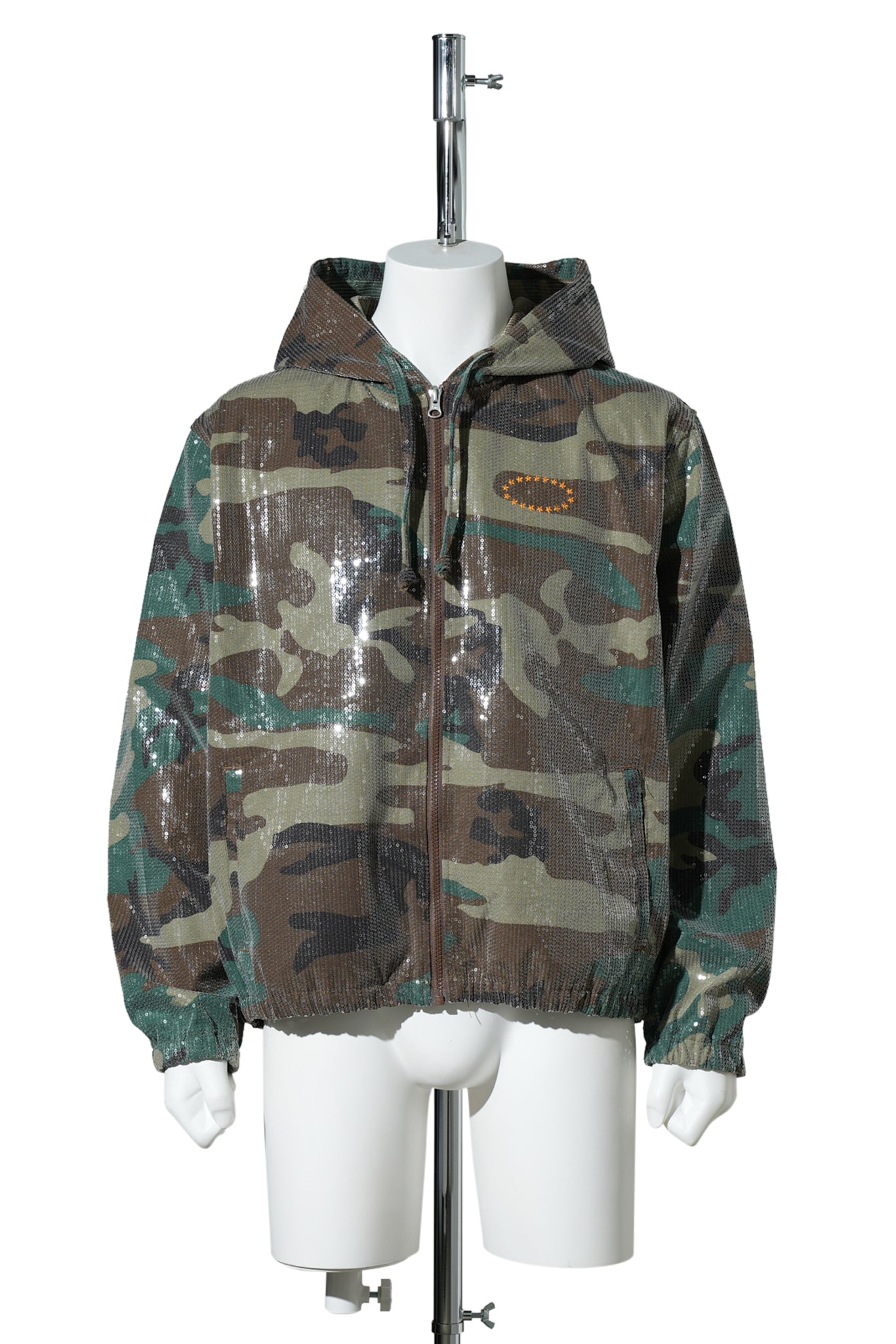 HOODED SPANGLE FLANNEL JACKET / CAMO