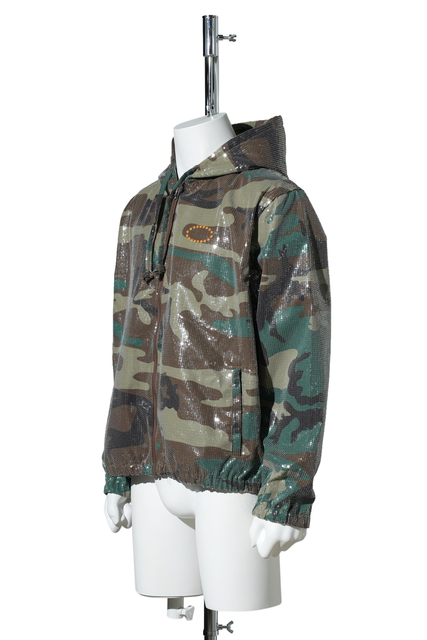 HOODED SPANGLE FLANNEL JACKET / CAMO