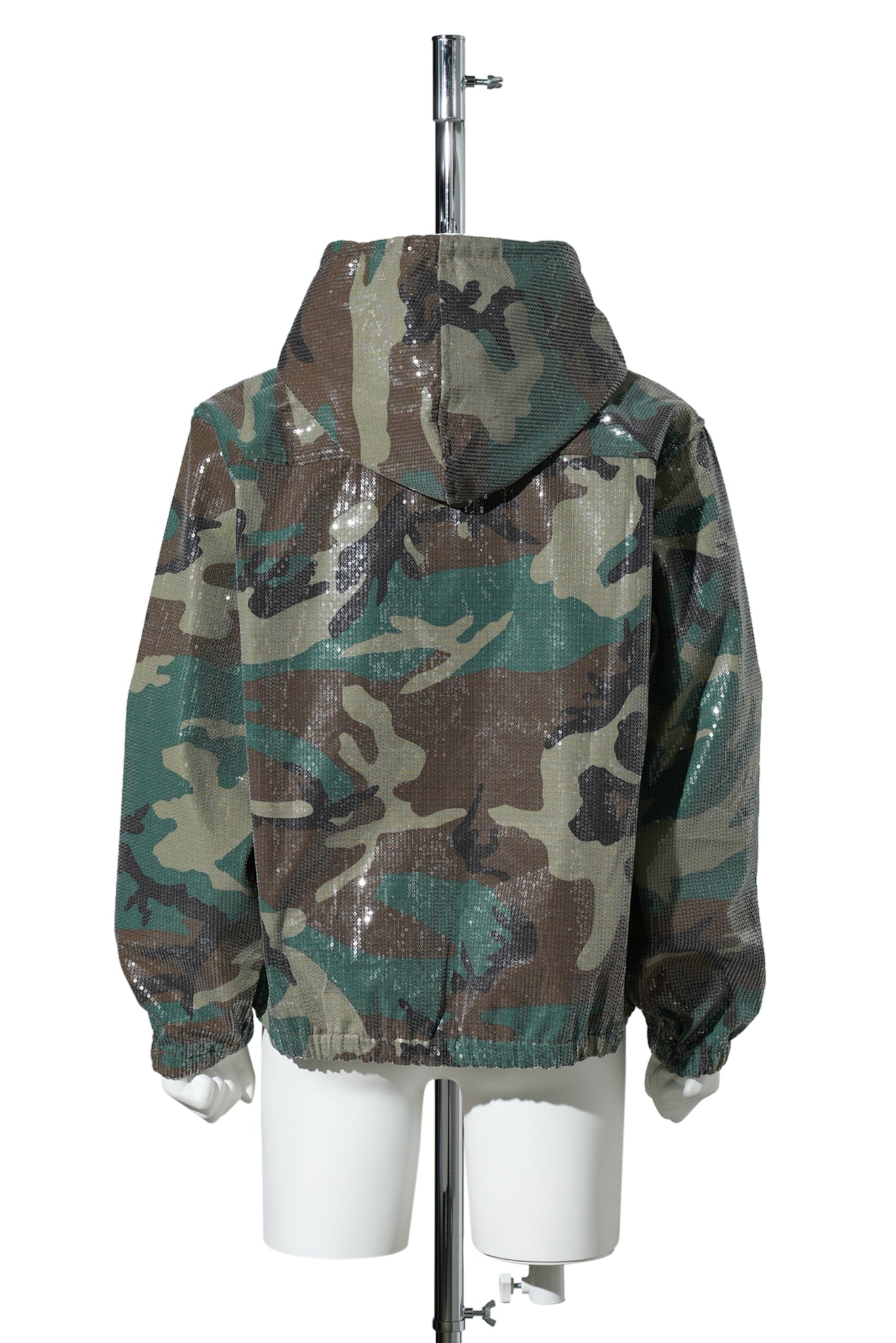 HOODED SPANGLE FLANNEL JACKET / CAMO