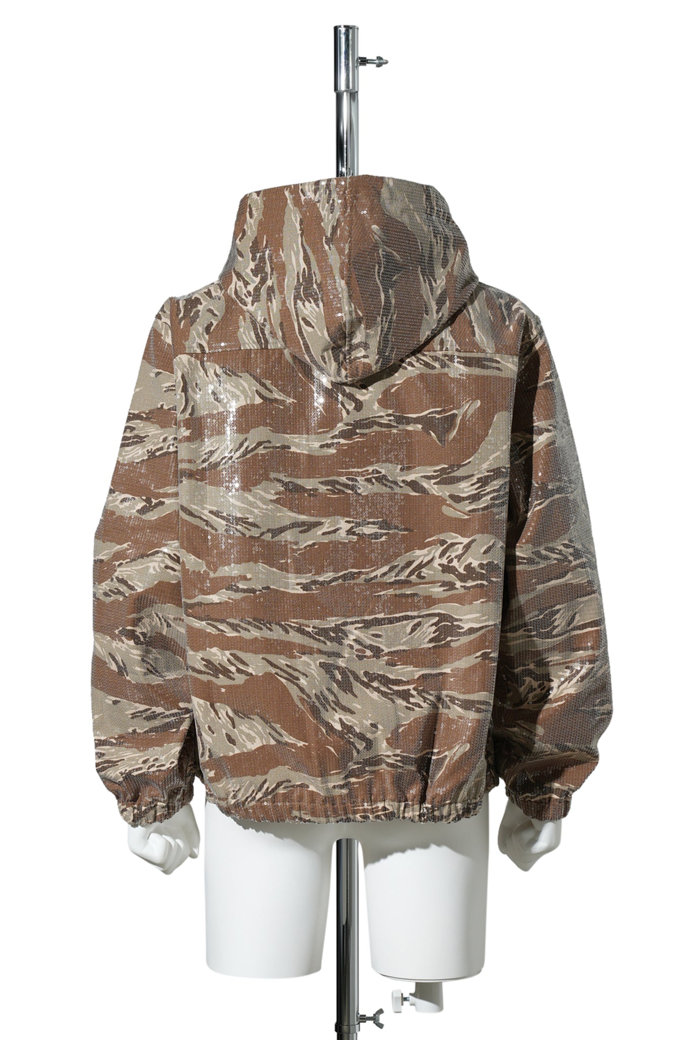 HOODED SPANGLE FLANNEL JACKET / TIGER CAMO
