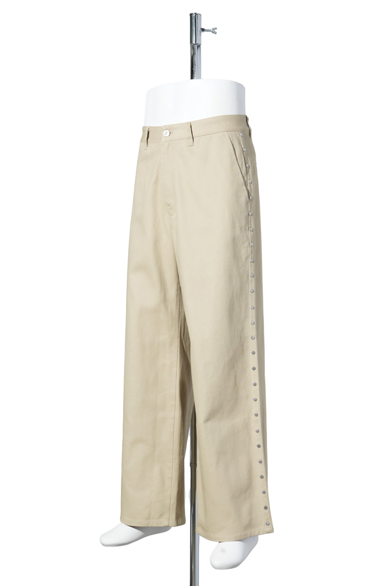 SUPER BAGGY STUDDED PANTS / KHAKI