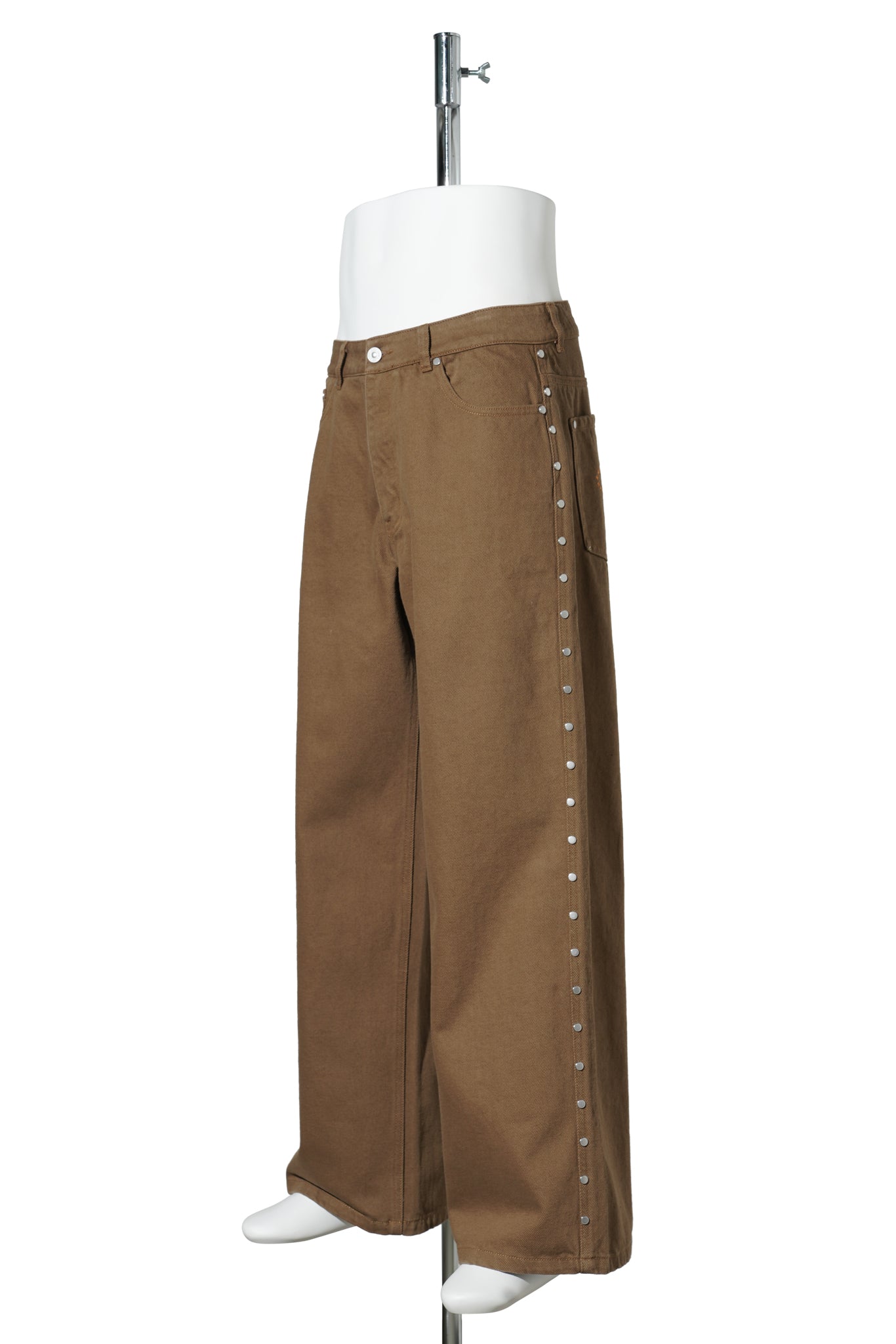 SUPER BAGGY STUDDED PANTS / OLIVE