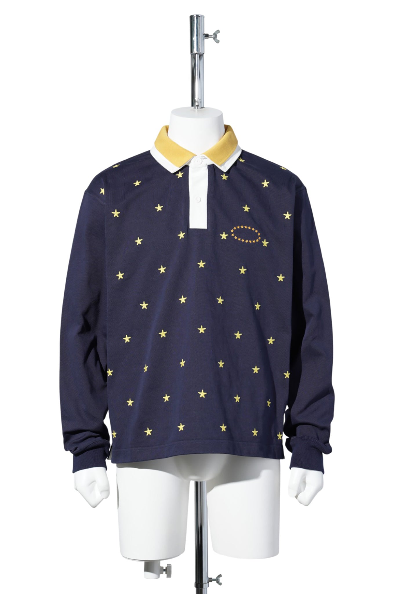 DOUBLE LAYERD LS POLO SHIRTS / NAVY