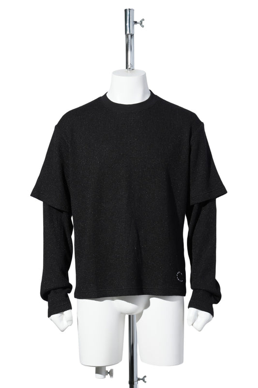 THERMAL LAYERD GLITTER LS TEE / BLACK