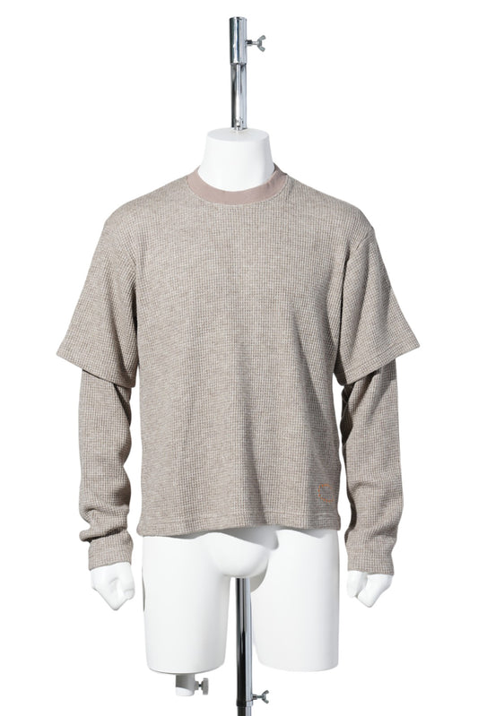 THERMAL LAYERD GLITTER LS TEE / BROWN