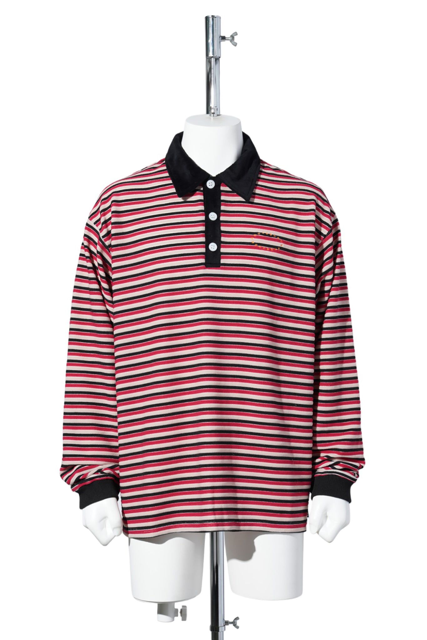 COMFY LS POLO  TEE / BLACK