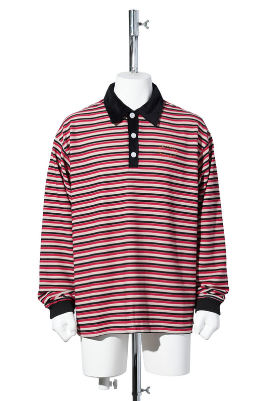 COMFY LS POLO  TEE / BLACK