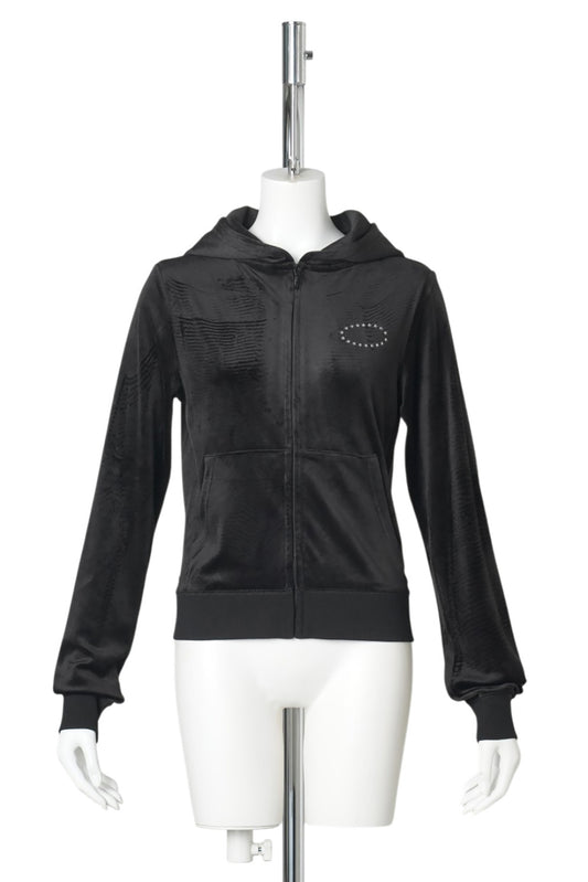 WMS VELOUR HOODIE / BLACK