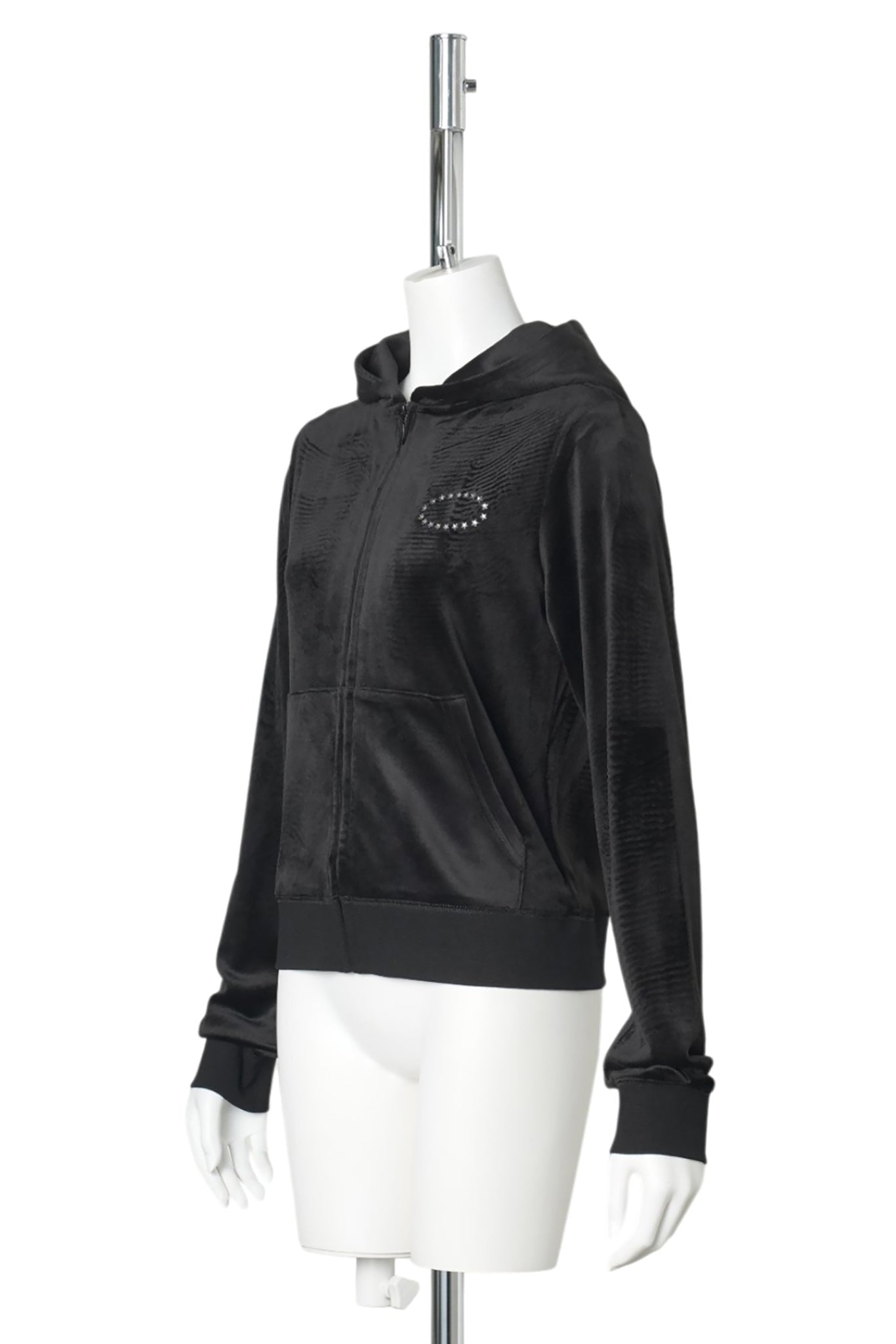 WMS VELOUR HOODIE / BLACK