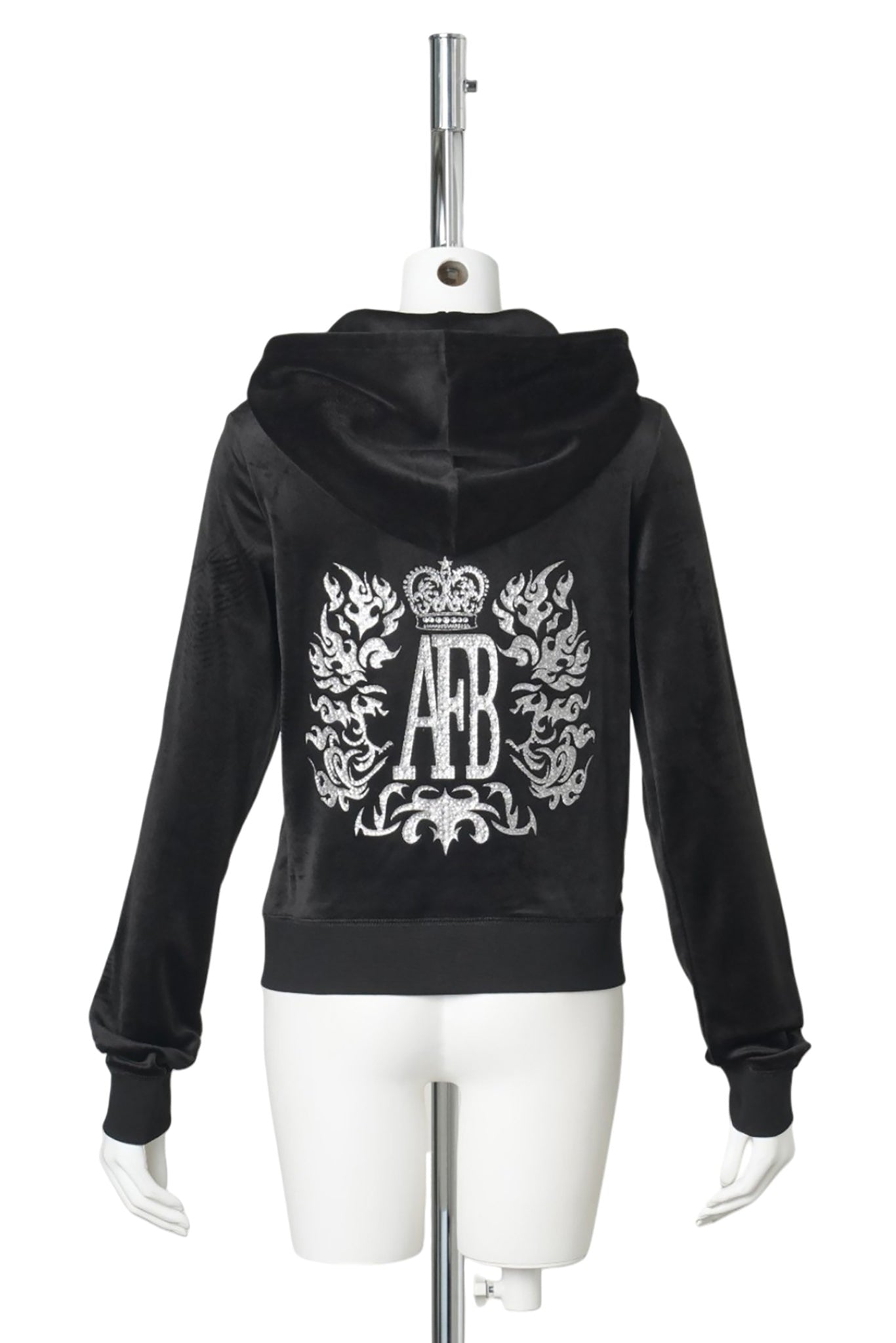 WMS VELOUR HOODIE / BLACK