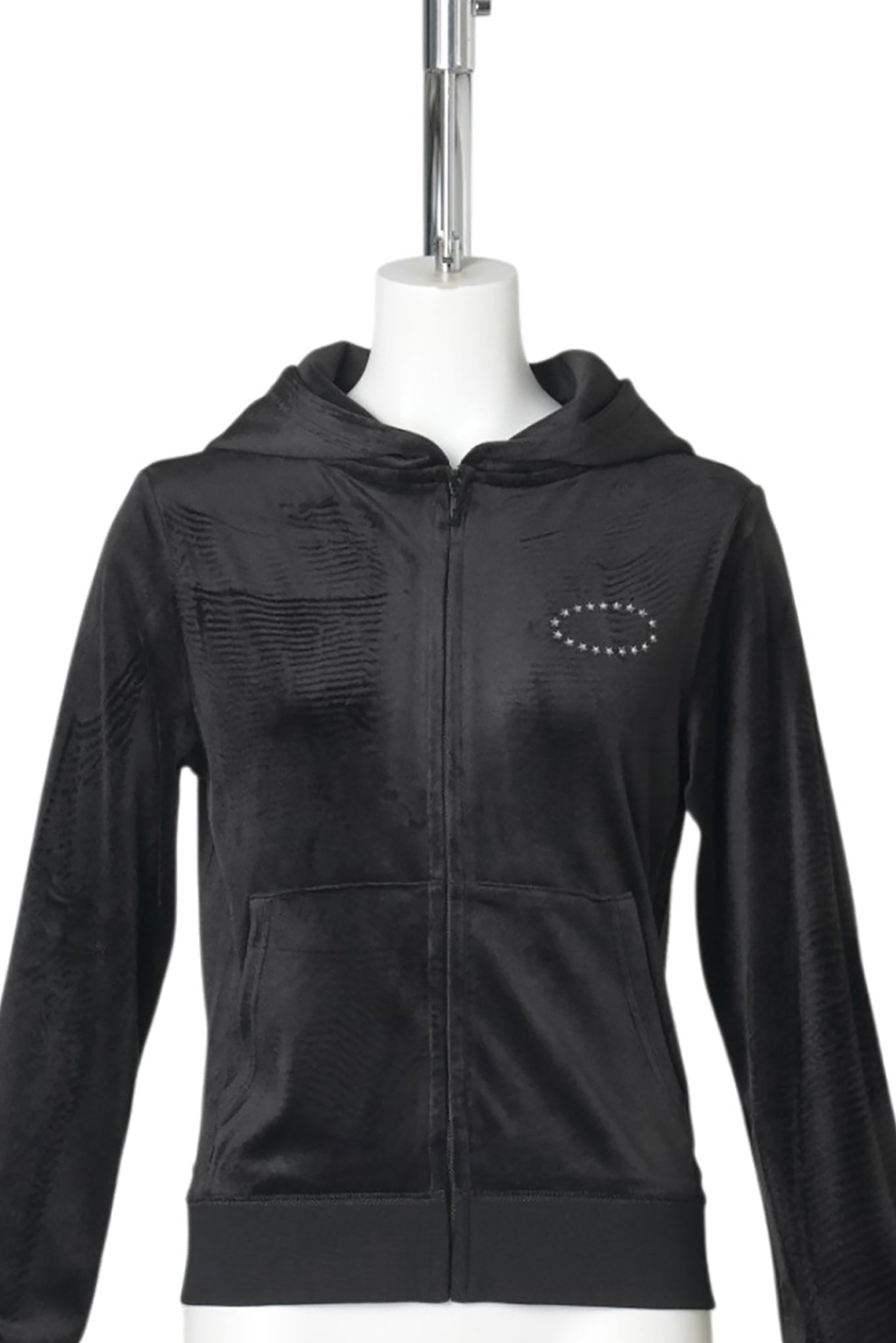WMS VELOUR HOODIE / BLACK