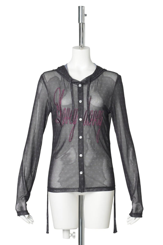 WMS STAR MESH BUTTON UP PARKA / BLACK