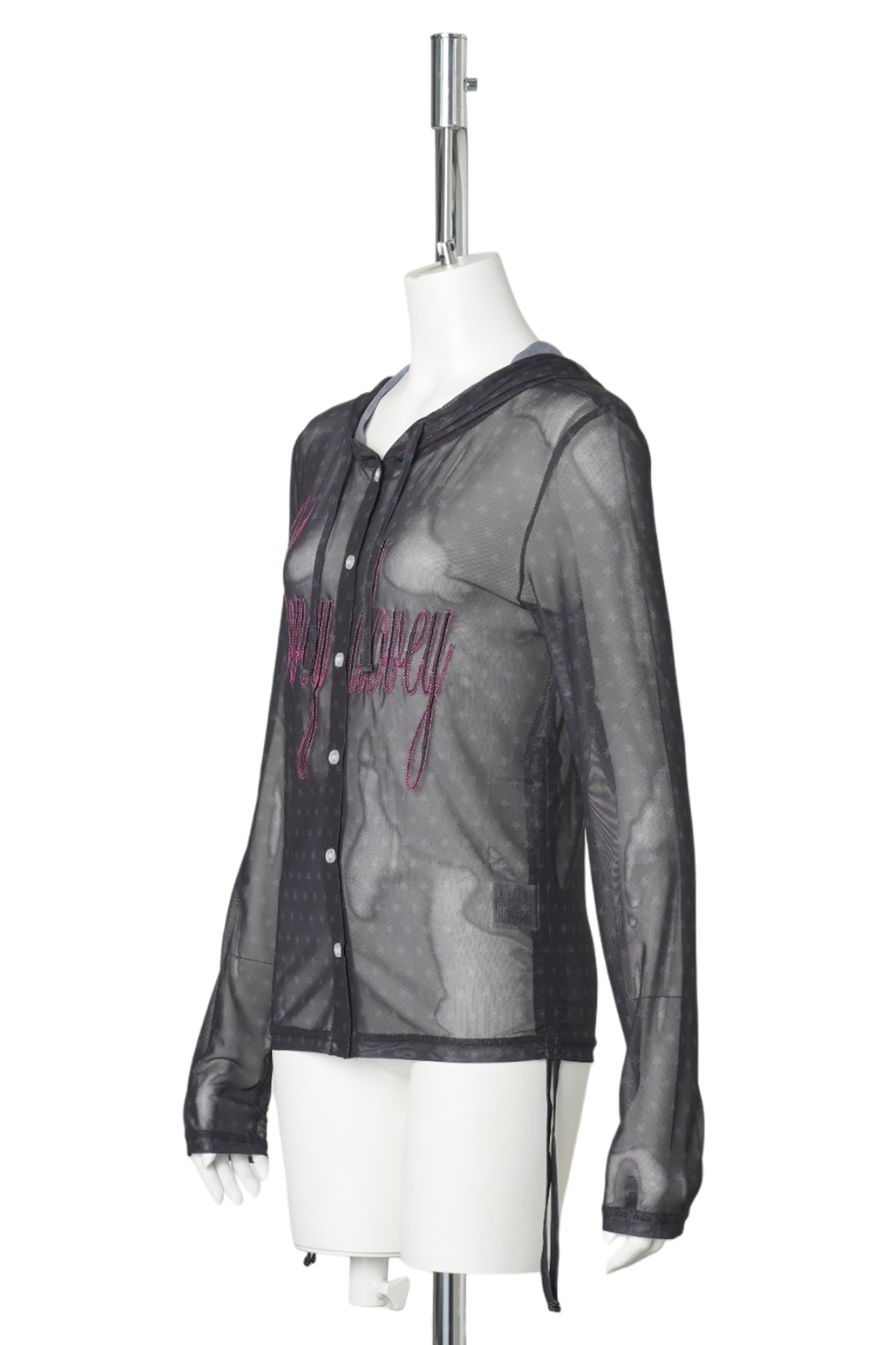 WMS STAR MESH BUTTON UP PARKA / BLACK