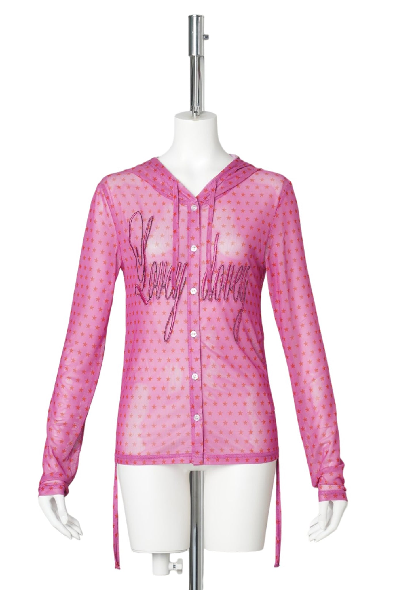 WMS STAR MESH BUTTON UP PARKA / PINK