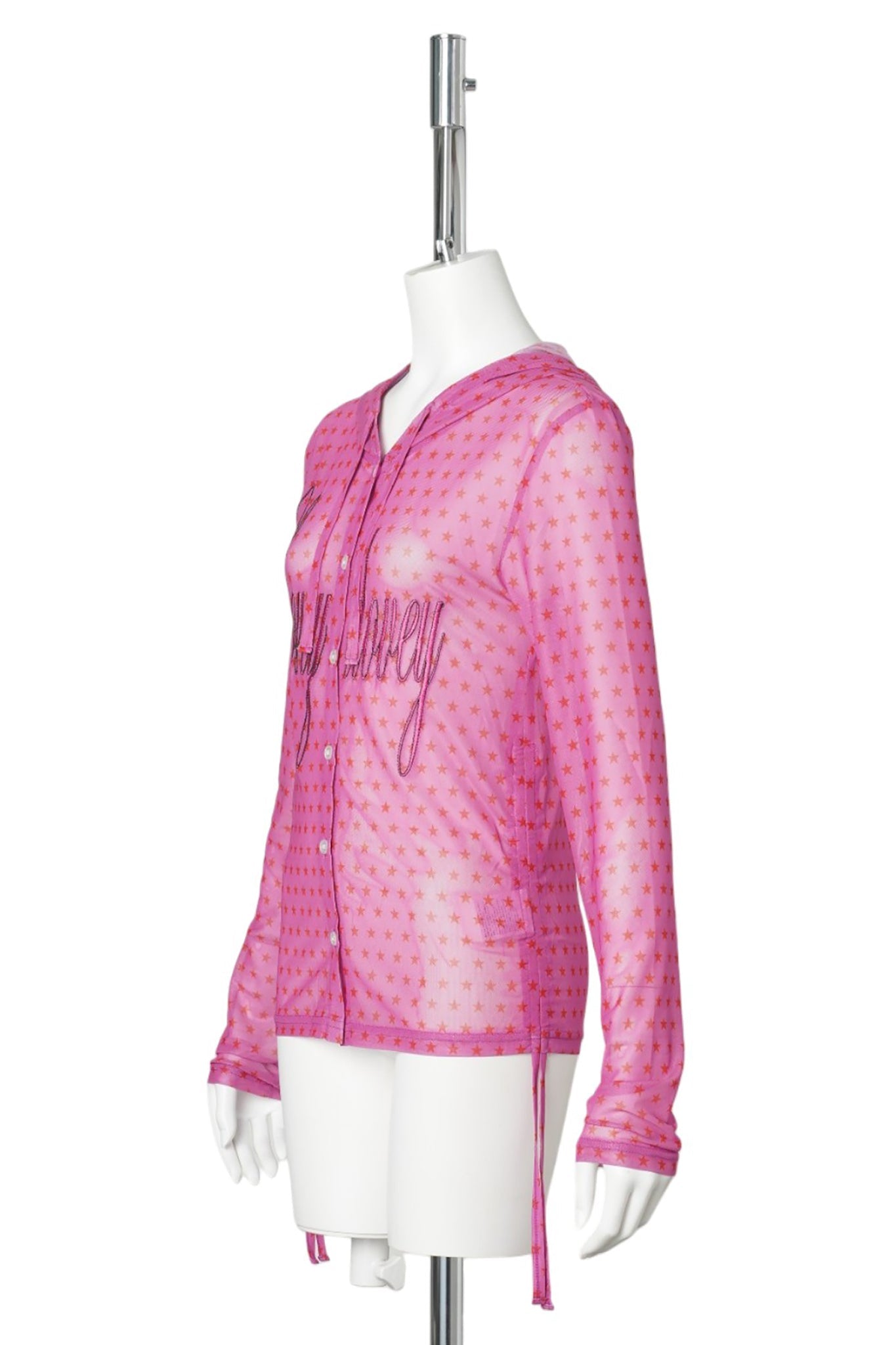 WMS STAR MESH BUTTON UP PARKA / PINK
