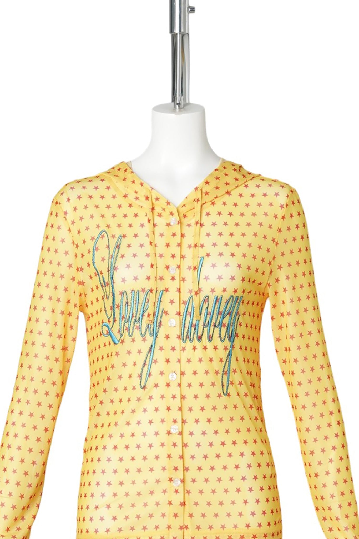 WMS STAR MESH BUTTON UP PARKA / YELLOW