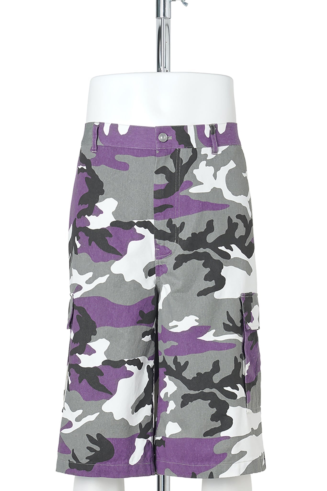 WIDE CARGO SHORTS / PURPLE CAMO