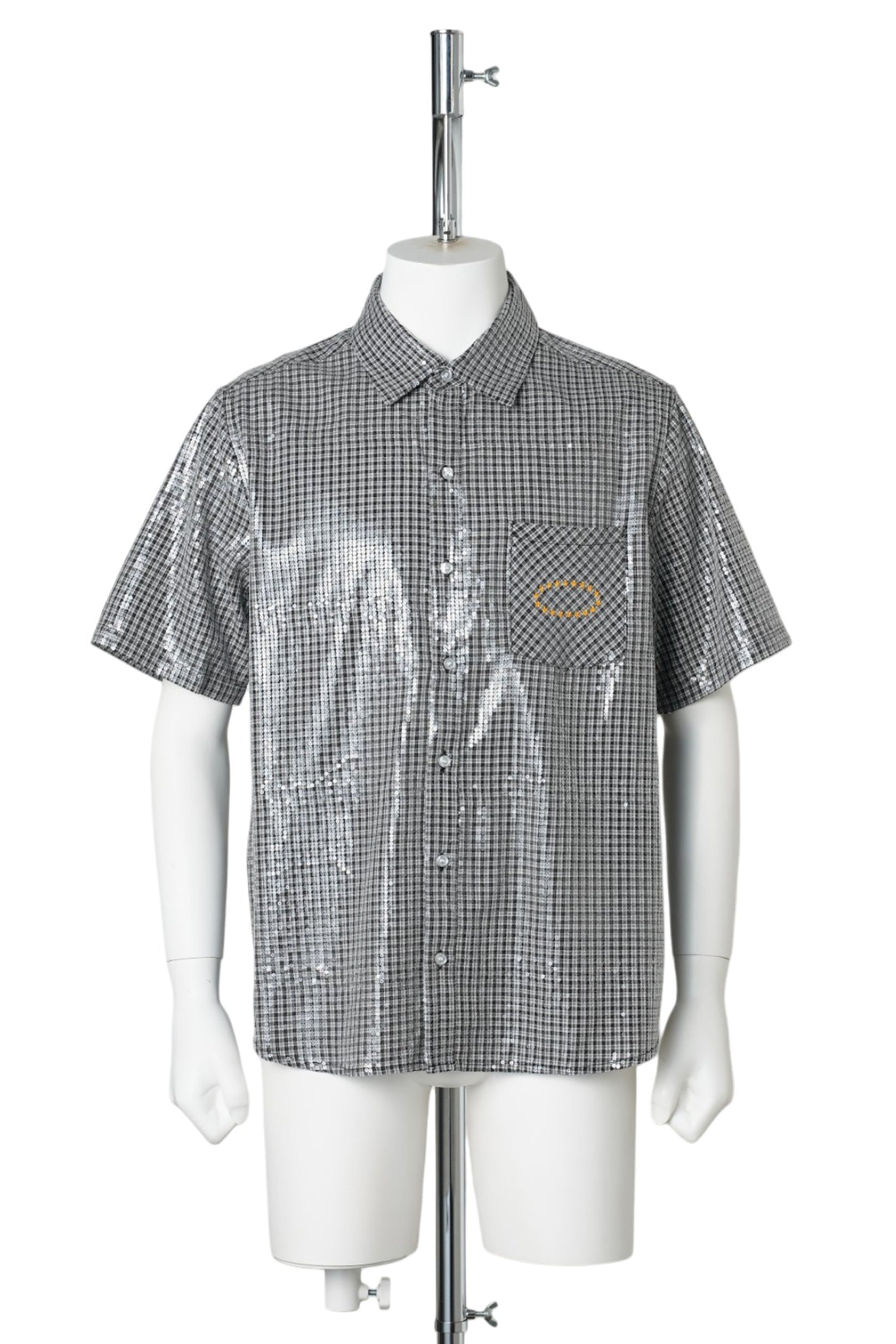 SPANGLE SS SHIRTS / BLACK WHITE