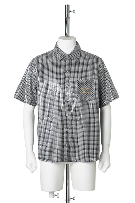 SPANGLE SS SHIRTS / BLACK WHITE