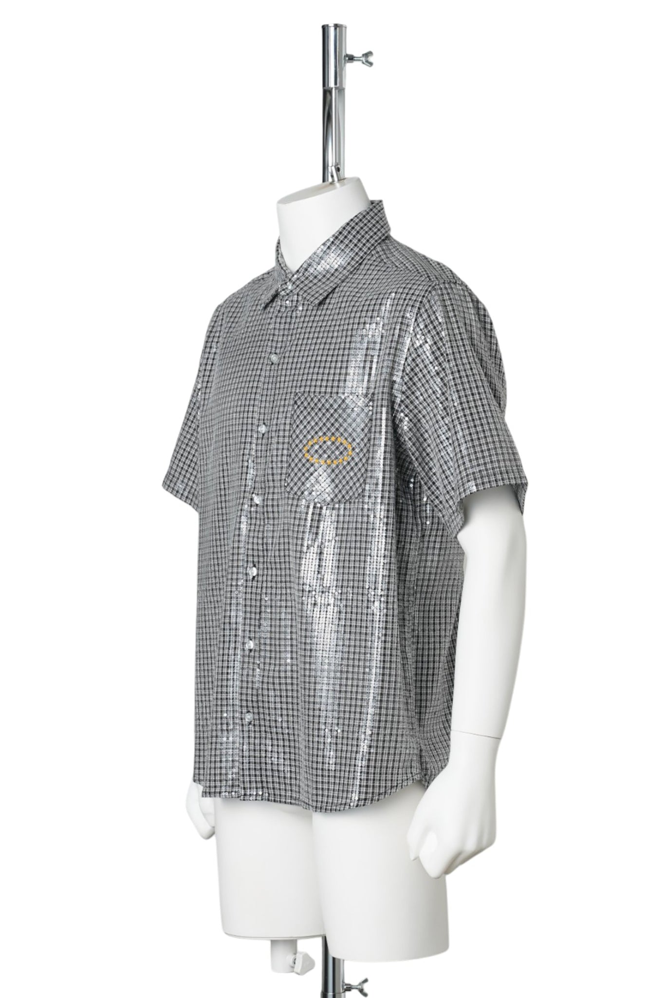 SPANGLE SS SHIRTS / BLACK WHITE