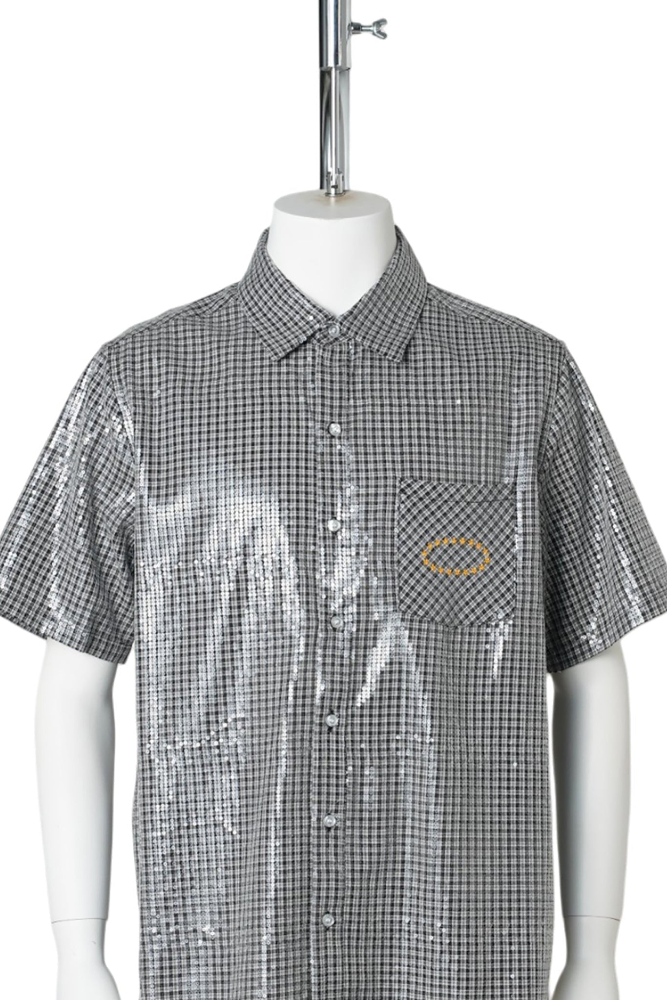 SPANGLE SS SHIRTS / BLACK WHITE