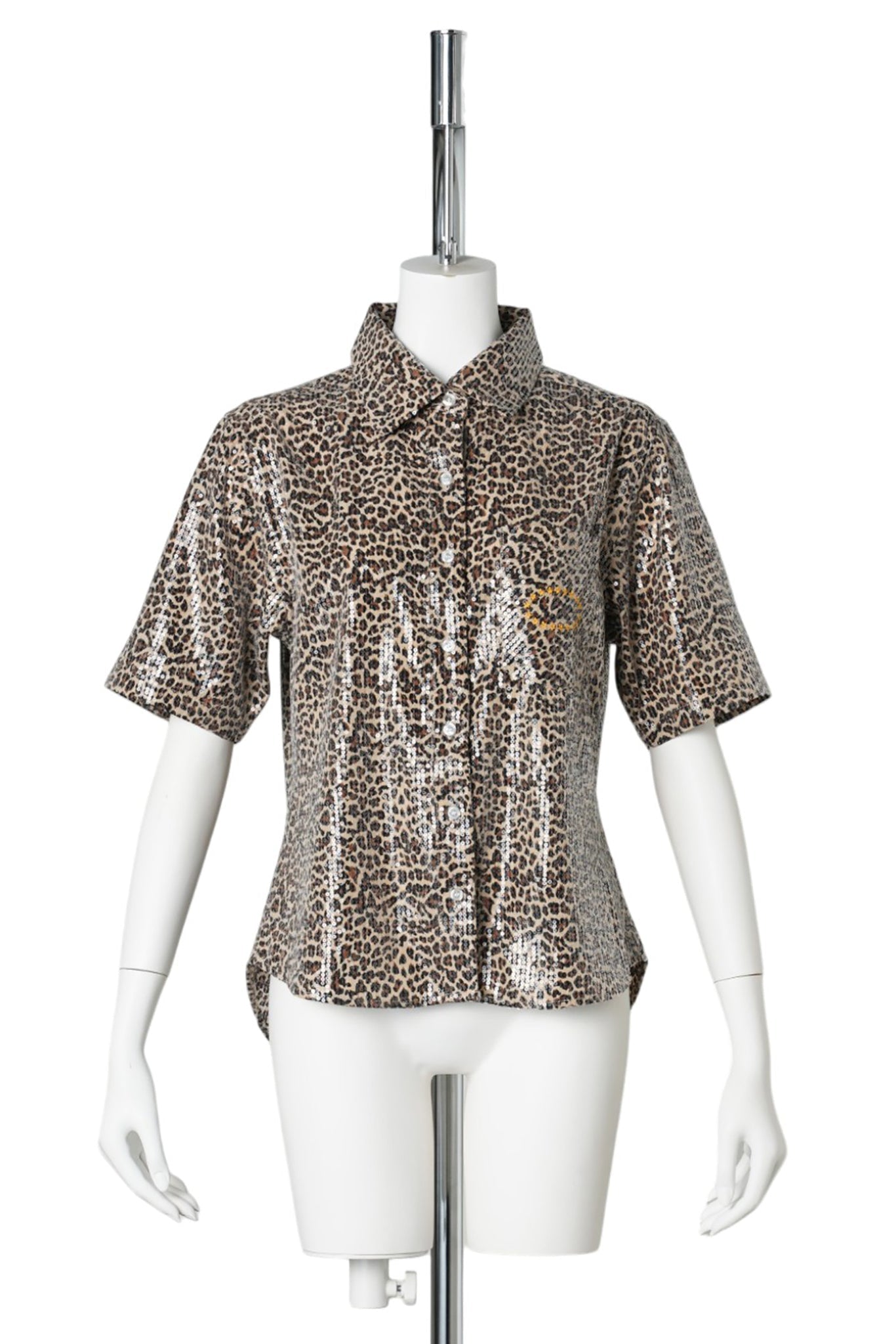 WMS SPANGLE SS SHIRTS / LEOPARD