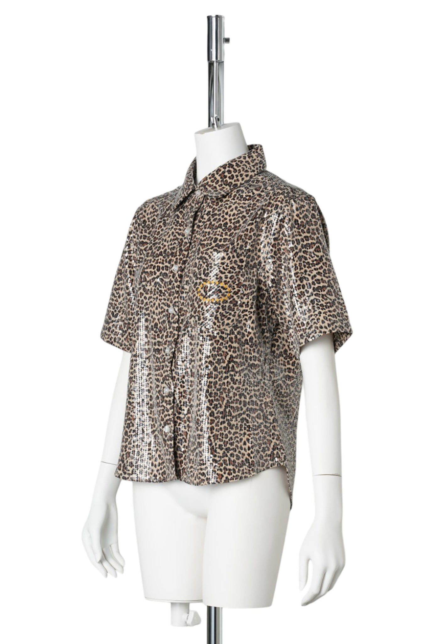 WMS SPANGLE SS SHIRTS / LEOPARD