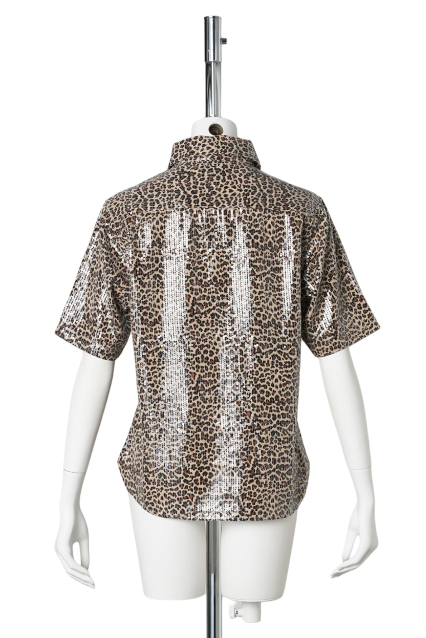 WMS SPANGLE SS SHIRTS / LEOPARD
